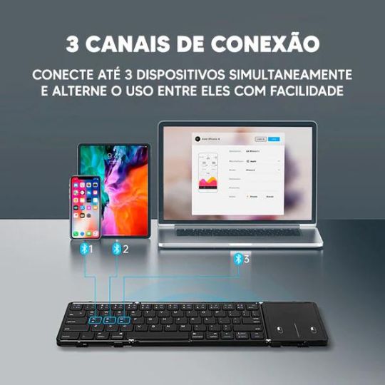 Teclado Portátil Dobrável FlexKey Pro