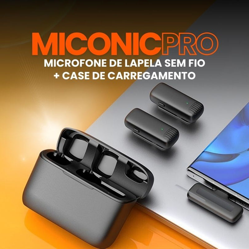 Microfone de Lapela com Case para Carregamento | MiconicPro™