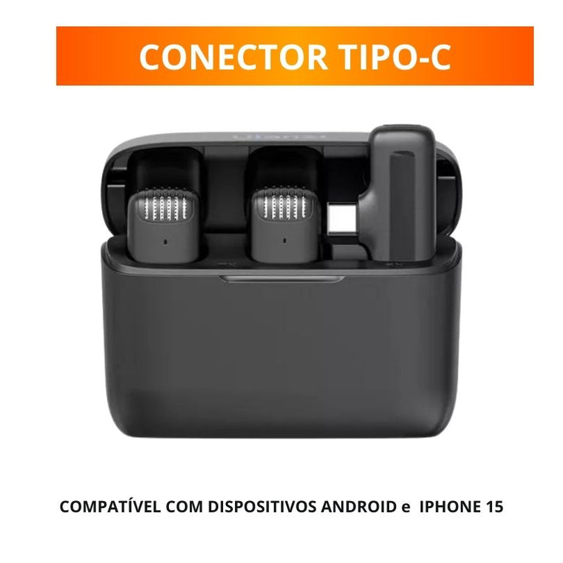 Microfone de Lapela com Case para Carregamento | MiconicPro™