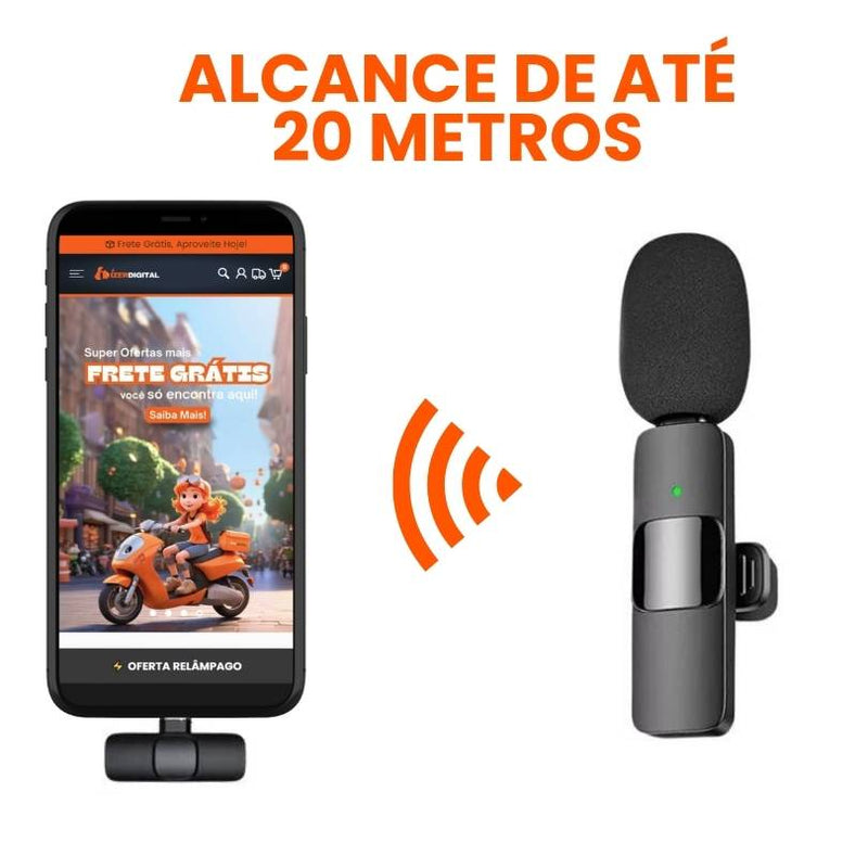 Microfone Lapela sem Fio | ZierVoice™ | Leve 2 Pague 1