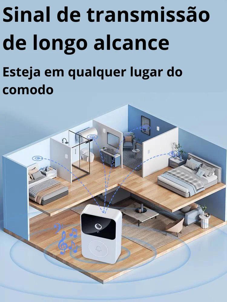 NOVIDADE Campainha X9 Inteligente Com Câmera Vídeo Porteiro Eletrônico Sem Fio Wi-Fi HD Smart Home Recarregável - ENVIO RÁPIDO - Ízer Digital